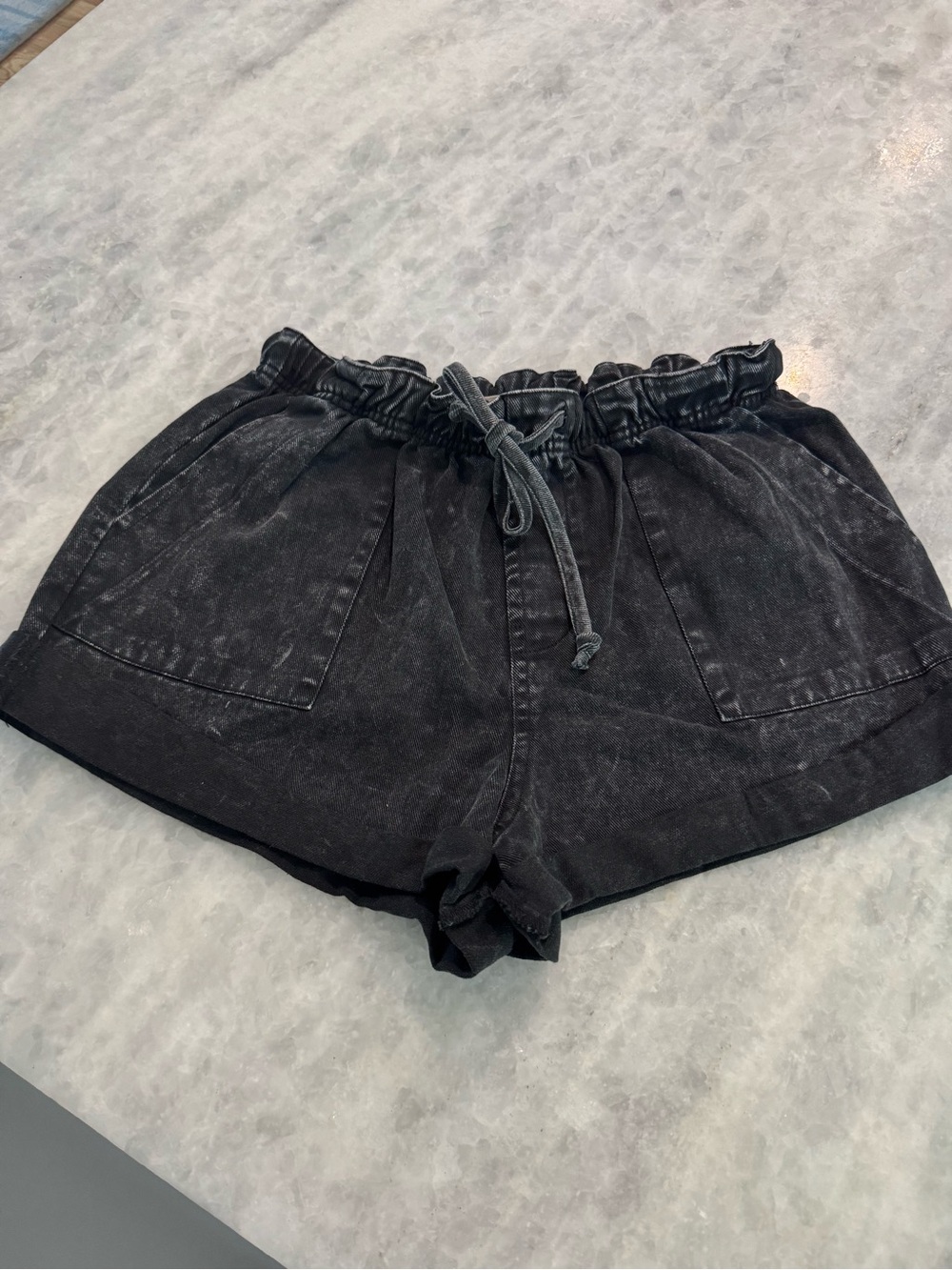 Hurley Black Paperbag Waist Drawstring Women’s Shorts